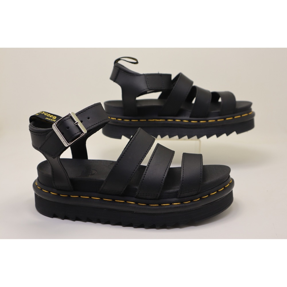 Dr. Martens Blaire Black Leather Platform Gladiator Sandals Womens 7 NWOB